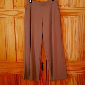 Halston Elastic Stretch Waist Slacks Beige Size L